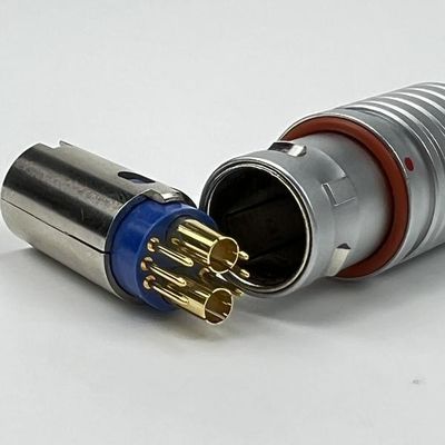 Conectores eléctricos de cable de empuje y tracción coaxial 2 4 pines para comunicaciones militares